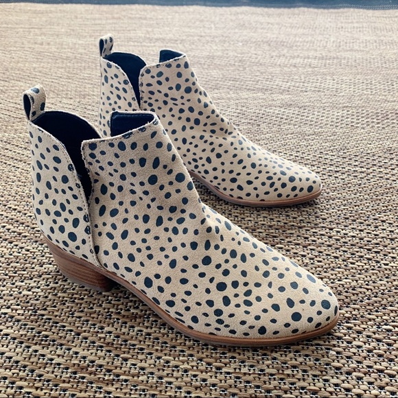 Dolce Vita Leopard Leather Ankle Boots Kaidie - Picture 5 of 11